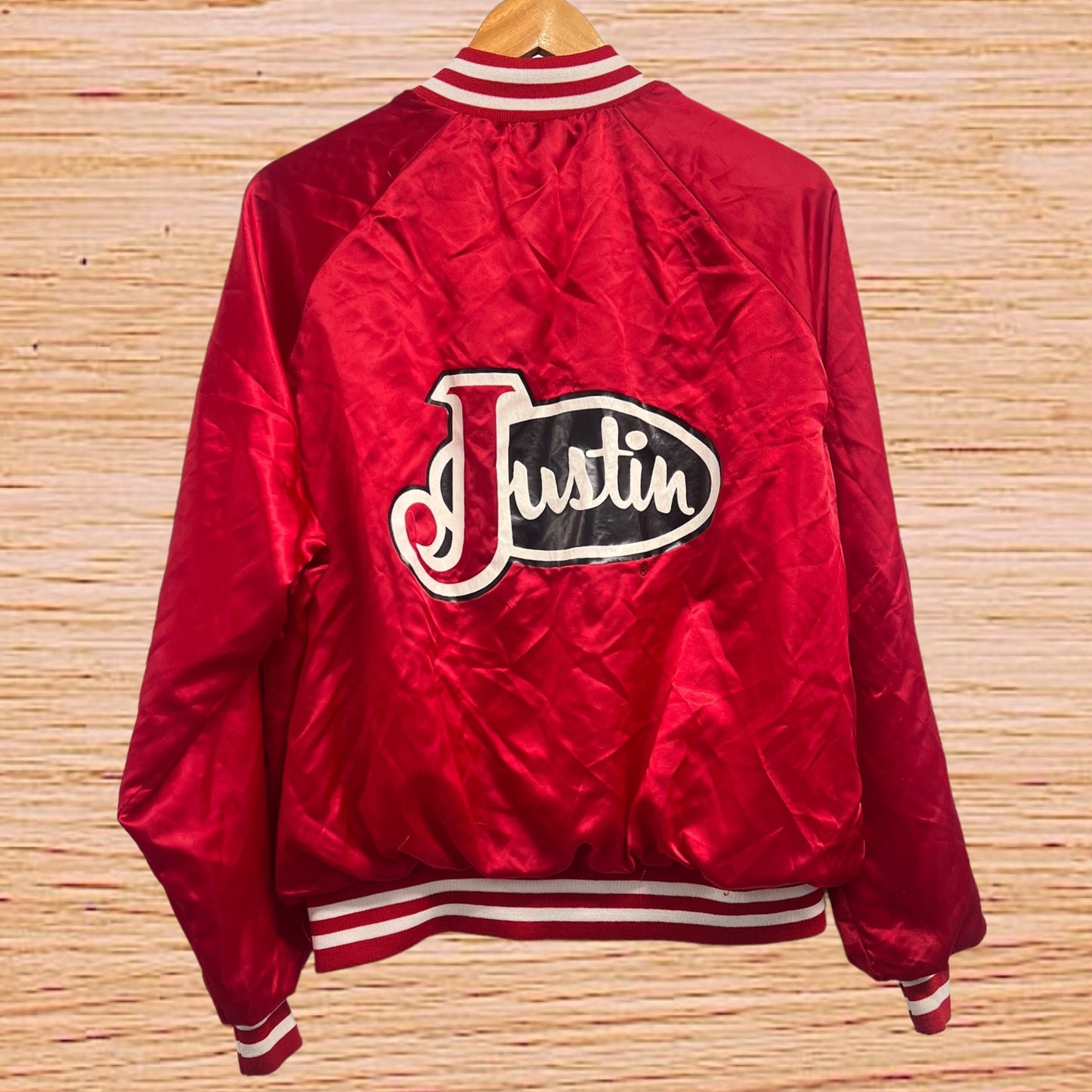 80s Justin boots satin jacket (Large)